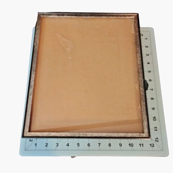 Silver Toned Metal Picture Art Frame  Glass Vintage Distressed Metallic 12 x 10 - Picture 1 of 6